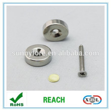 nickel plated magnet with screw hole